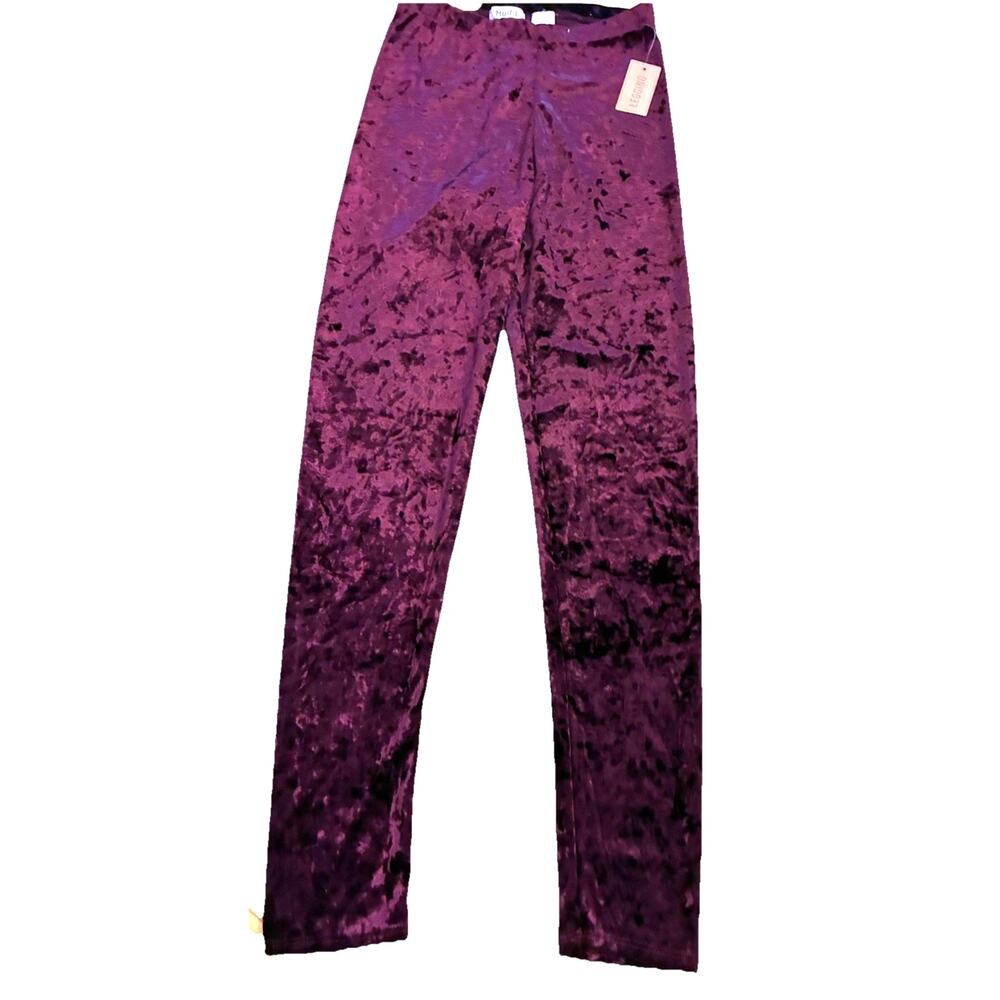 NEW MUDD crushed velvet purple leggings Whimsygoth Dark Fairy Sexy Club Party S